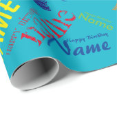 Papier Cadeau Ajouter un nom Joyeux papier d'enveloppement d'ann (Coin rond)