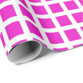 Papier Cadeau Ajouter un nom Motif moderne blanc et rose chaud (Coin rond)