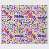 Papier Cadeau Ajouter un nom papier d'emballage personnalisé (Plat)