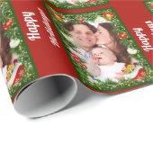 Papier Cadeau Ajouter votre Fête de Noël (Coin rond)