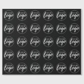 Papier Cadeau Ajouter votre logo - arrière - plan noir de concep (Plat)