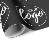 Papier Cadeau Ajouter votre logo - arrière - plan noir de concep (Coin rond)