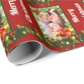 Papier Cadeau Ajouter votre Noël PHOTO (Coin rond)