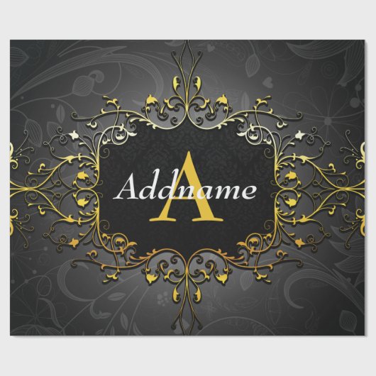 Papier Cadeau Ajouter votre nom et votre initiale (Plat)