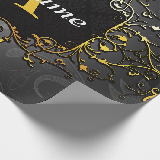 Papier Cadeau Ajouter votre nom et votre initiale (Coin)