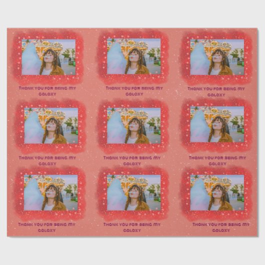 Papier Cadeau Ajouter Votre Photo Papier Galaxy Gratuit (Plat)
