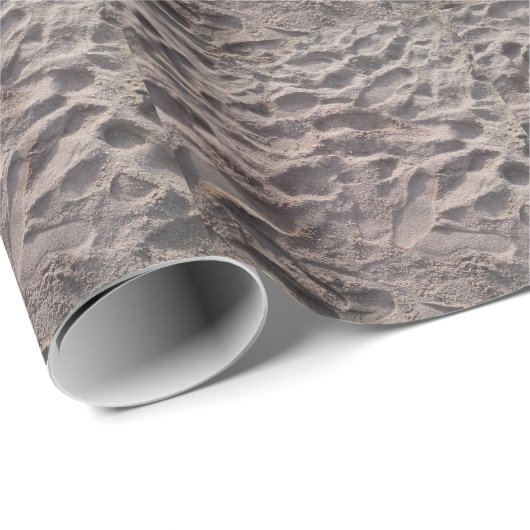 Papier Cadeau Ajouter votre propre texte, écrire dans le sable, (Coin rond)