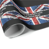 Papier Cadeau Ajouter votre texte sur le drapeau anglais Jeu d'o (Coin rond)