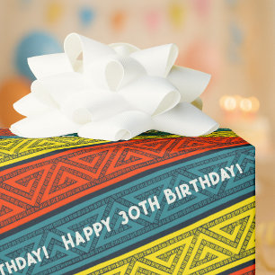 Papier Cadeau Ajoutez Votre Âge Joyeux Anniversaire Celtique Ble