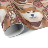 PAPIER CADEAU AKITA (Coin rond)