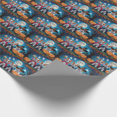 Papier Cadeau Akita Chiens Citrouille Halloween Funny (Coin)