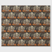 Papier Cadeau Akita Halloween Éffrayant (Plat)