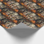 Papier Cadeau Akita Halloween Éffrayant (Coin)