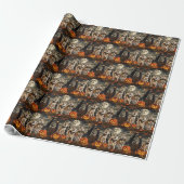 Papier Cadeau Akita Halloween Épouvantable (Déroulé)