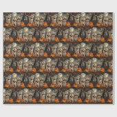 Papier Cadeau Akita Halloween Épouvantable (Plat)
