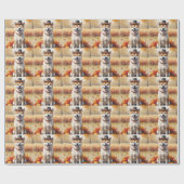 Papier Cadeau Akita quitte l'automne Thanksgiving Art (Plat)