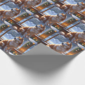 Papier Cadeau Akita With Christmas Lights Holiday (Coin)