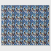 Papier Cadeau Alaskan Malamute North Pole Winter Christmas (Plat)