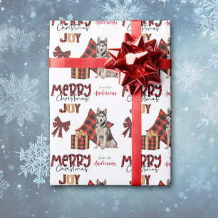 Papier Cadeau Alaskien Malamute Dog Holiday Tree