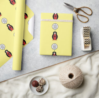 Papier Cadeau Albanais Parlant Mme Penguin Personnalisée
