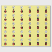 Papier Cadeau Albanais Parlant Mme Penguin Personnalisée (Plat)