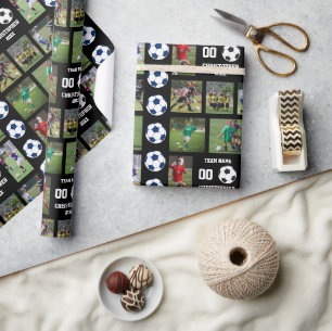 Papier Cadeau Album Photo de Football Personnalisé pour Enfants