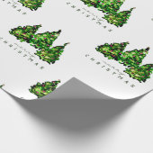 Papier Cadeau Alcohol Ink Design Christmas Tree Gift Wrap (Coin)