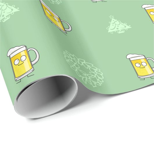 Papier Cadeau Alcool heureux bu par mousse heureuse de stein de (Coin rond)