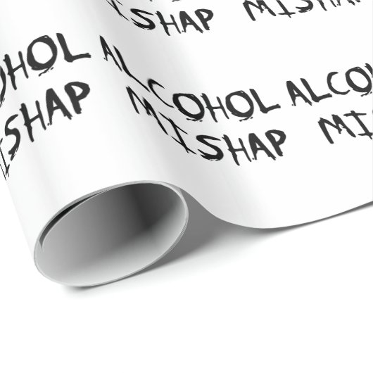 Papier Cadeau Alcool Mishap (Coin rond)