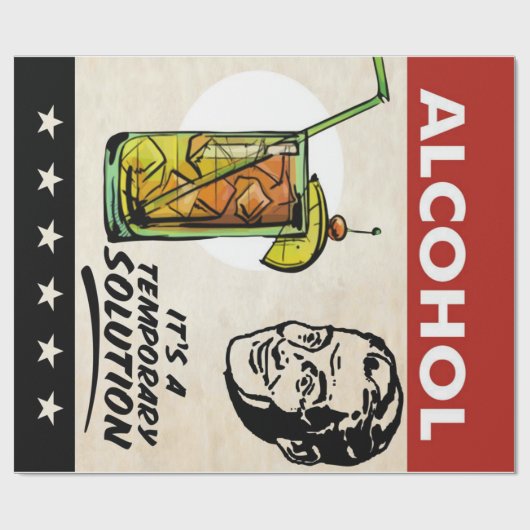 PAPIER CADEAU ALCOOL SOLUTION MAN (Plat)