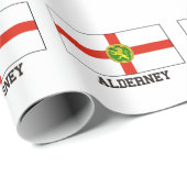 Papier Cadeau Alderney, Drapeau (Coin rond)