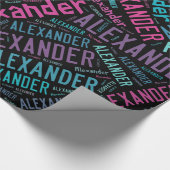 Papier Cadeau ALEXANDER Nom conception du texte - Modifier l'arr (Coin)