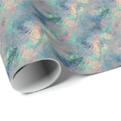 Papier Cadeau Alexandrite Blue Glassy Texture (Coin rond)