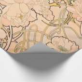 Papier Cadeau Alfonse Mucha Art Nouveau Peonies (Coin)