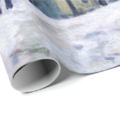 Papier Cadeau Alfred Sisley - Place Chenil à Marly, Effet Neige (Coin rond)