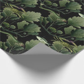 Papier Cadeau Algues et poissons sur le noir (Coin)