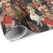 Papier Cadeau Alice au pays des merveilles avec des amis Illustr (Coin rond)