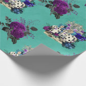 Papier Cadeau Alice au pays des merveilles Cartes et Roses (Coin)