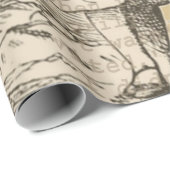 Papier Cadeau Alice au pays des merveilles Flamant rose classiqu (Coin rond)