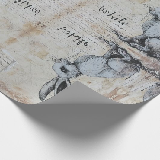 Papier Cadeau Alice au pays des merveilles lapin blanc (Coin)