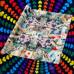 Papier Cadeau Alice au pays des merveilles lapin blanc violet