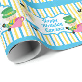 Papier Cadeau Alice au pays des merveilles mignon Anniversaire d (Coin rond)