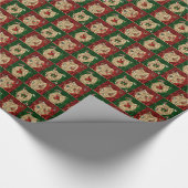 Papier Cadeau Alice au pays des merveilles Noël Rideau vert/roug (Coin)