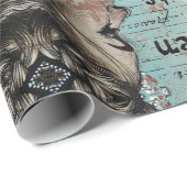 Papier Cadeau Alice au pays des merveilles reine des coeurs (Coin rond)