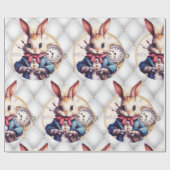 Papier Cadeau Alice Au Pays Des Merveilles Thème Mariage Lapin (Plat)