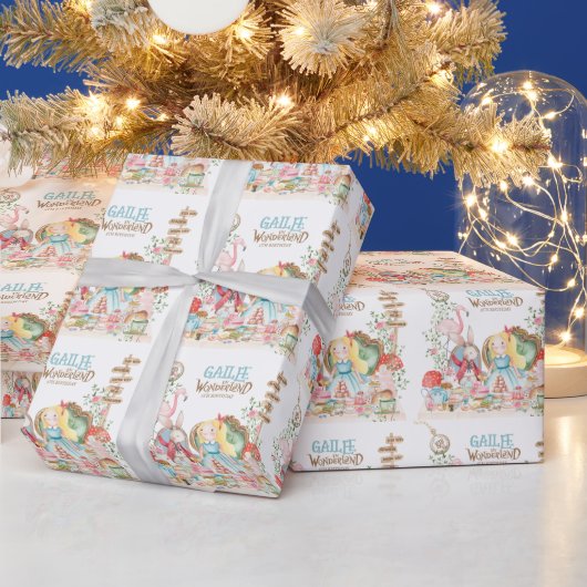 Papier Cadeau Alice Aventures dans Woderland Anniversaire Tea Pa (Vacances)