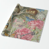 Papier Cadeau Alice Cheshire Chat Wonderland Tree Garden (Déroulé)