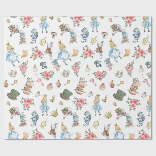 Papier Cadeau Alice dans l'Onederland Papier à enveloppement à t (Plat)