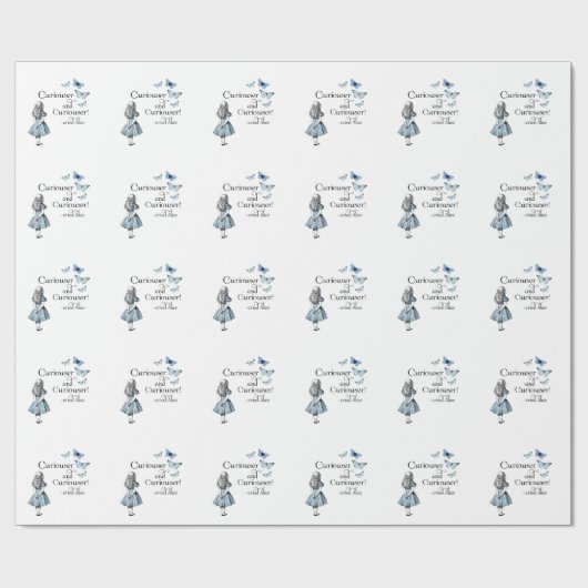 Papier Cadeau Alice dans un emballage plus curieux de papillon (Plat)