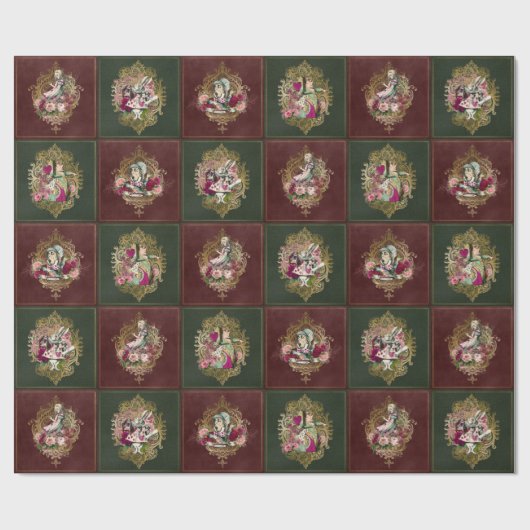 Papier Cadeau Alice en caractères du pays des merveilles sur (Plat)